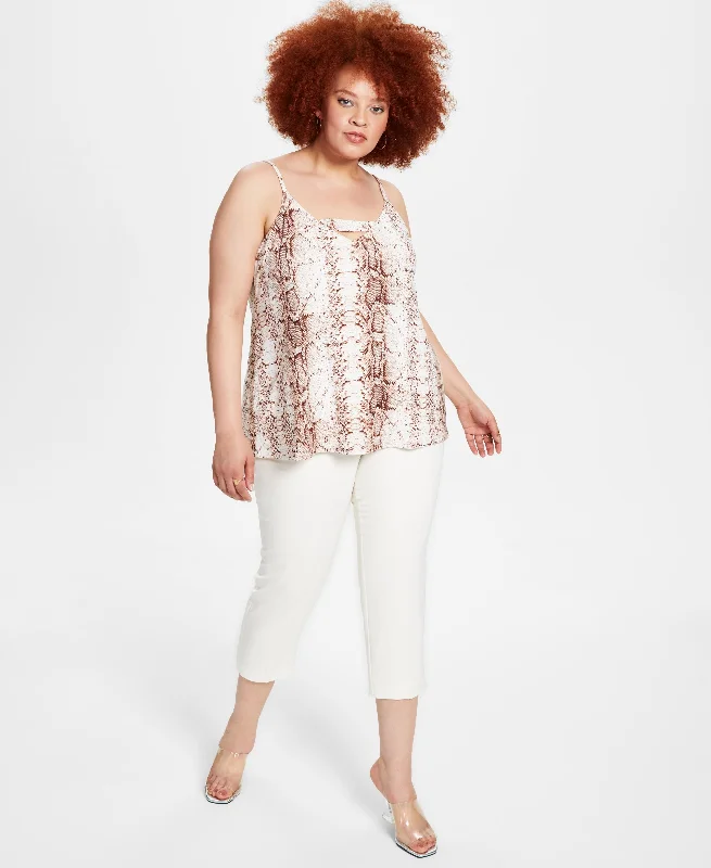 Bar III Trendy Plus Size Animal Print Tank Top graphic tank top