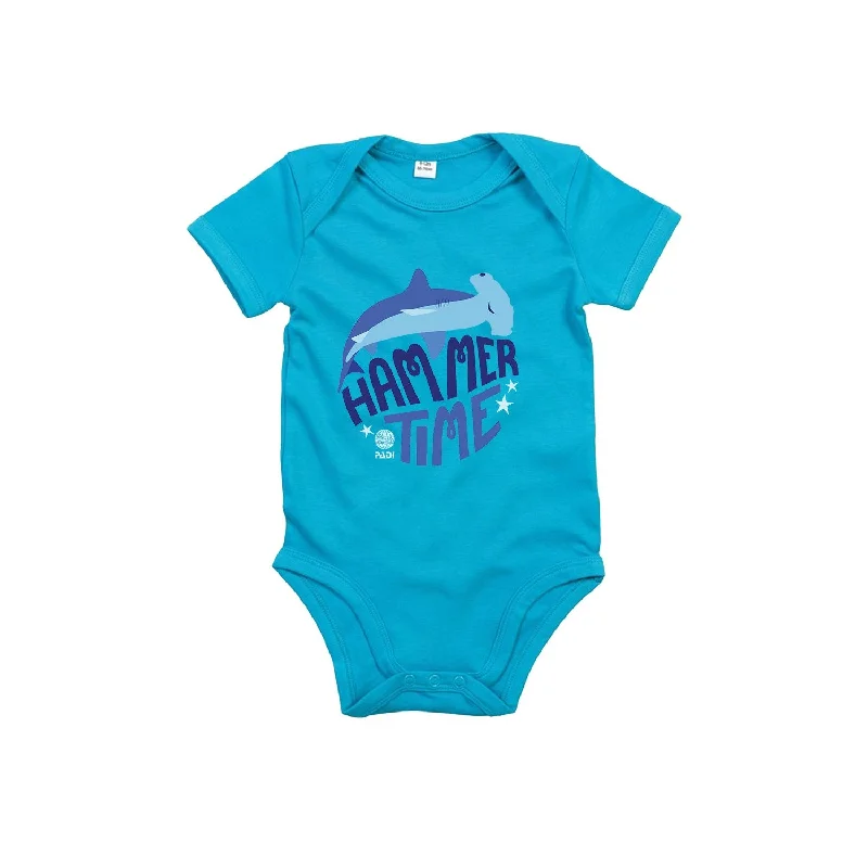 Hammerhead Shark Organic Cotton Baby Onesie / Bodysuit – Surf Blue Stylish Bodysuit for Party
