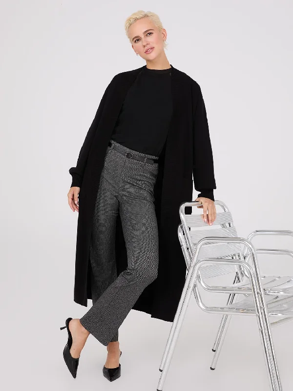 Straight Leg Bootcut Pants With Faux Leather Belt Elegant Palazzo Trousers