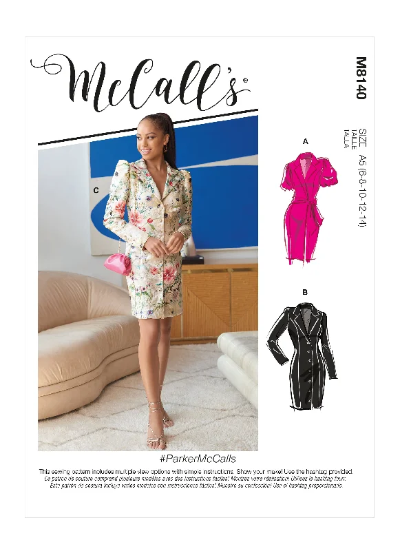 McCall's Pattern M8140 Misses' Dresses & Belt Tunics Fleece cozy
