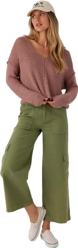 Marina Cotton Slub V-Neck Sweater - Women's|-|Chandail à col en V en coton flammé Marina - Femme High Neck Crew Neck V-Neck