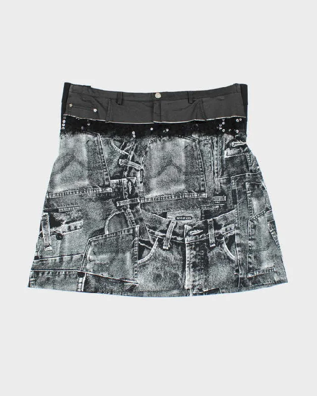Vintage Y2K Versace Graphic Print Skirts - W34 L19 cashmere skirt rich