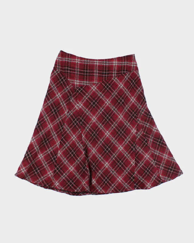 Vintage Arvida Wool Blend Checked Skirt - S belted skirt waist