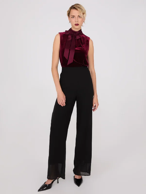 Chiffon Pants Fashionable Button-Up Pants