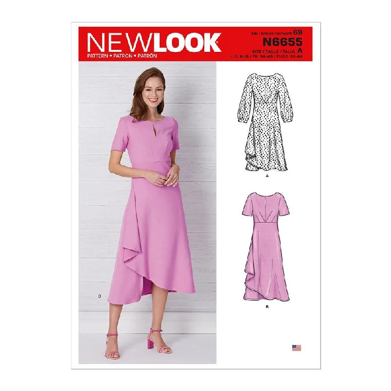 Newlook Pattern N6655 Misses' Dress In Two Lengths With Sleeve Variations Tunics Top rated