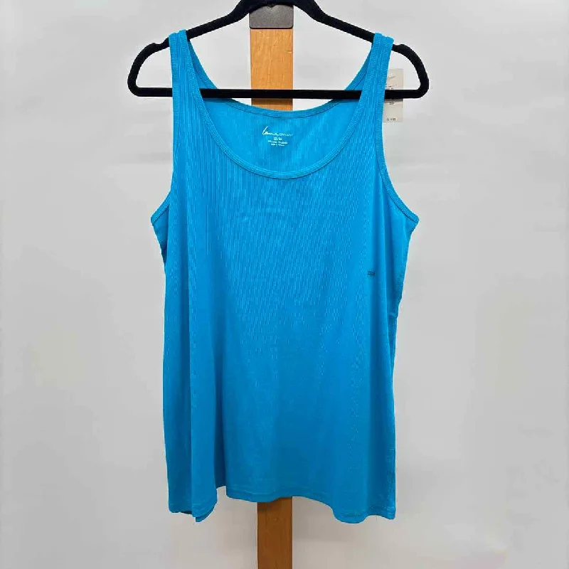 Lane Bryant Women's Size XXL Blue Ribbed Tank silver tank top
