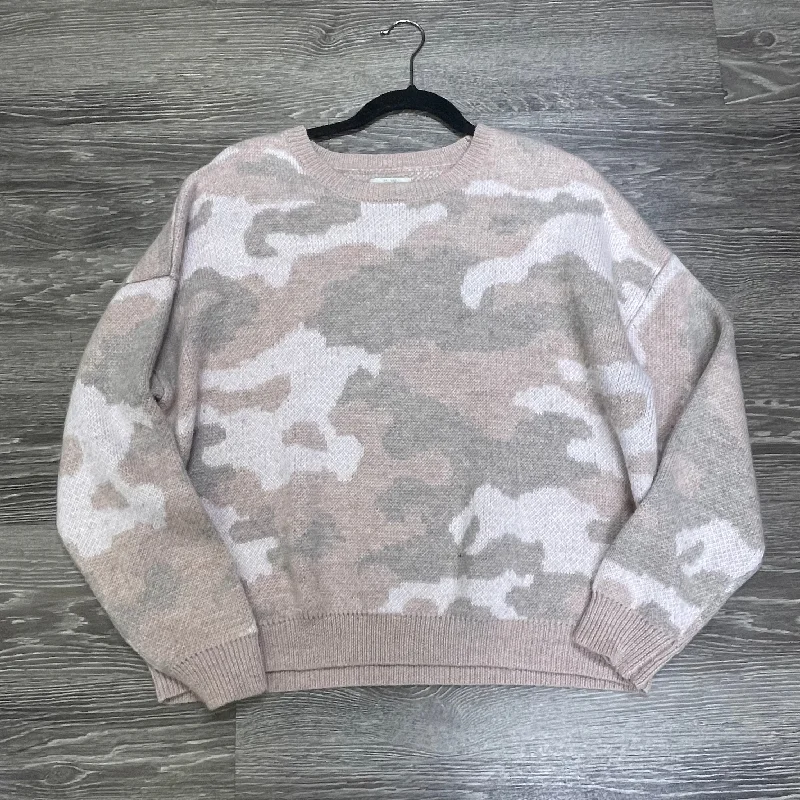 Lucky Brand Camo Crew Sweater - XL Wool Fabric Cashmere Fabric Tweed Fabric