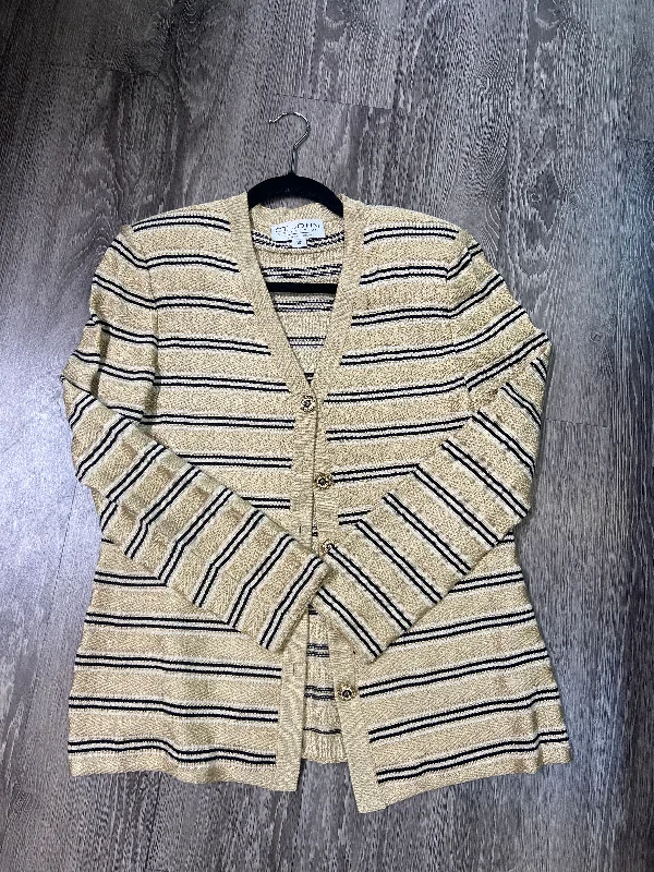 St John Metallic Striped Sweater (Size 10) Nylon Fabric Polyester Fabric Spandex Fabric