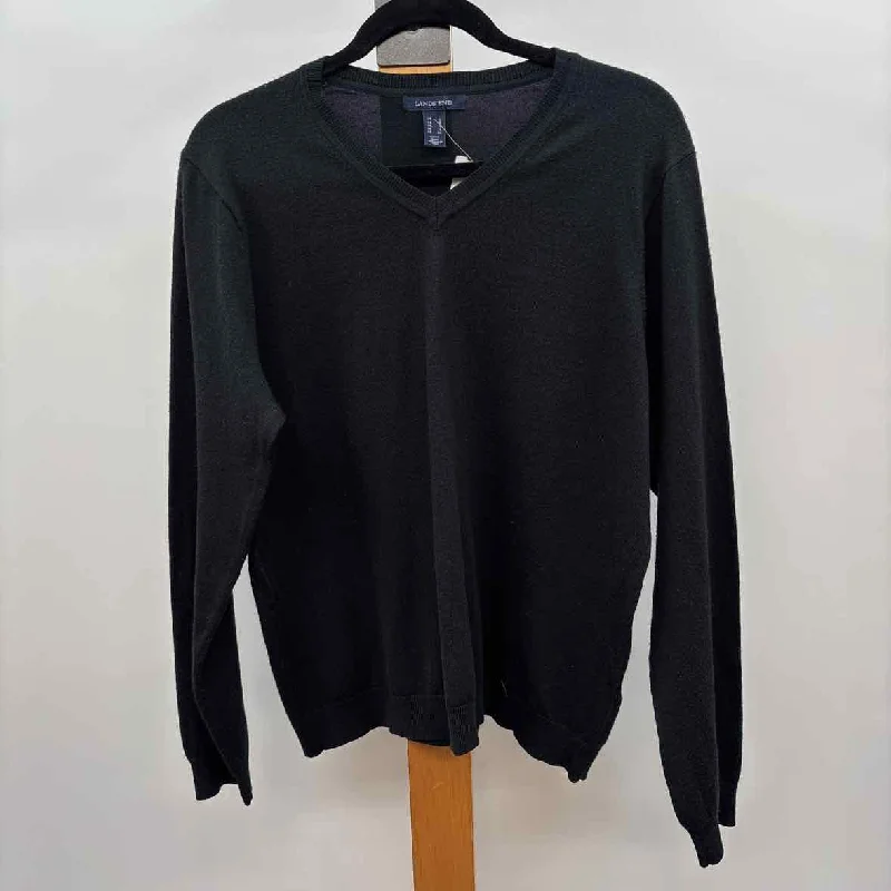 Lands End Women's Size L Black Solid Sweater Machine Wash Dry Clean Hand Wash