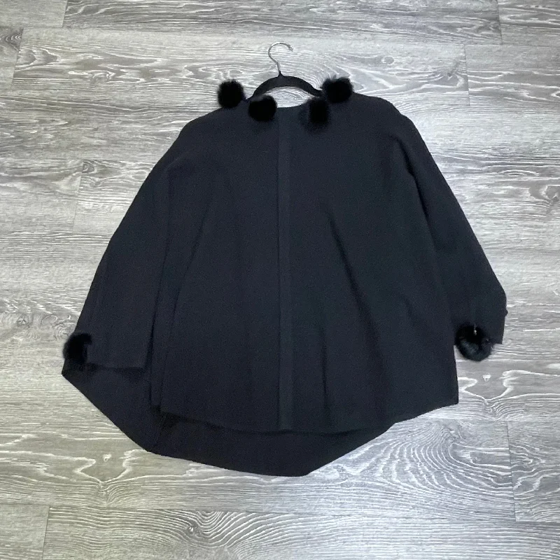 Renuar Knit Cape Sweater - M/L Welt Pockets Slit Pockets Flap Pockets