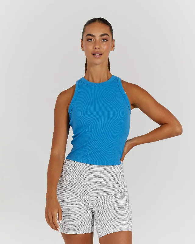 FORM RIBBED TANK TOP - BLUE ivory tank top