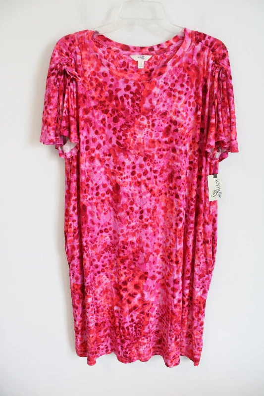 NEW Terra & Sky Pink Spotted Dress | 0X (14W) Pencil Office Professional