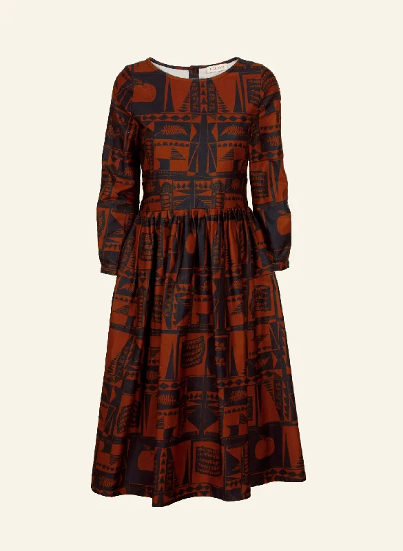 Philippa Dress - Red/Navy Greenhouse Print Tunics Luxurious premium