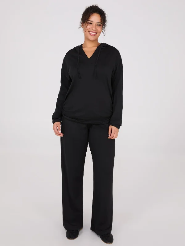 Lightweight Fleece Wide-Leg Pants Soft Cotton Pants
