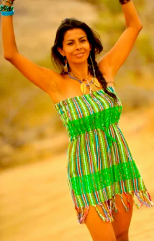 Bahia Gaviota Mini Beach Dress with Fringe Tunics Fashionable trendy