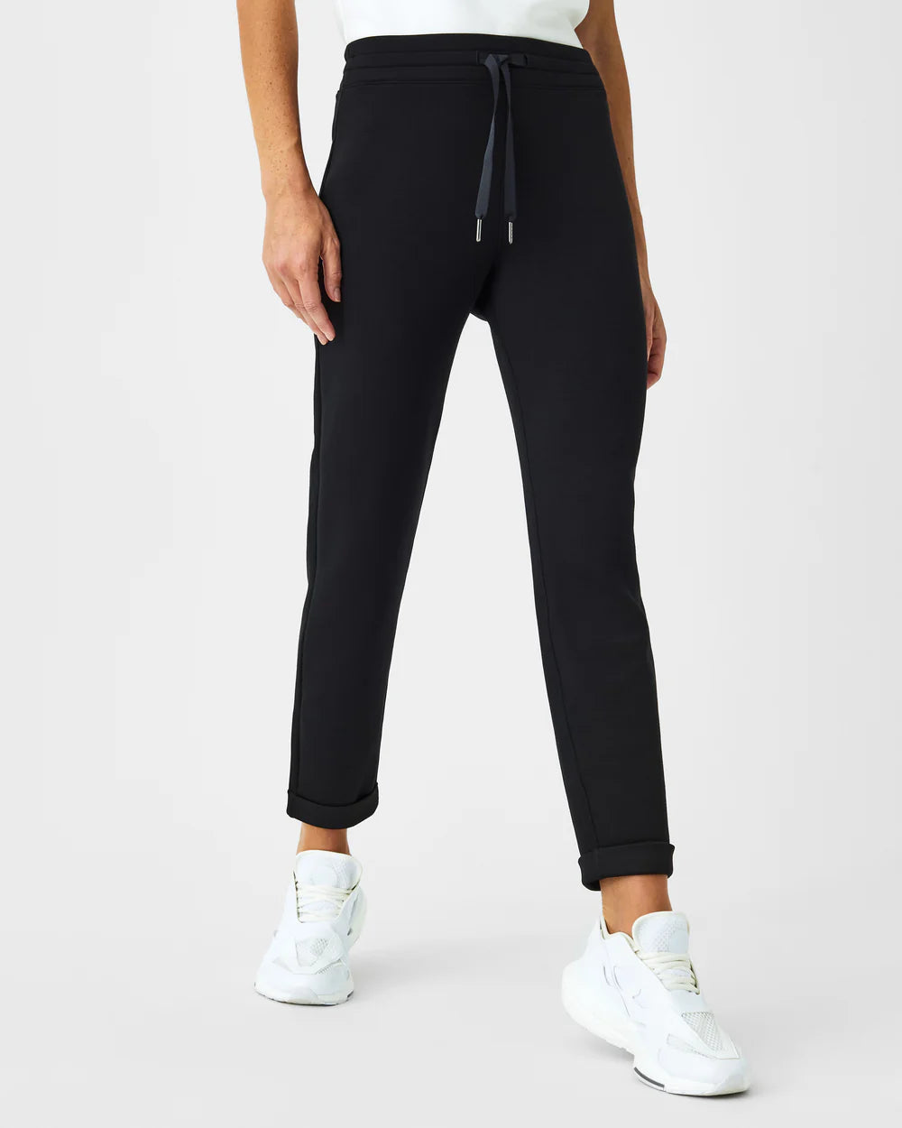 Spanx Airessentials Tapered Pant | Black Slim-Fit Khaki Pants