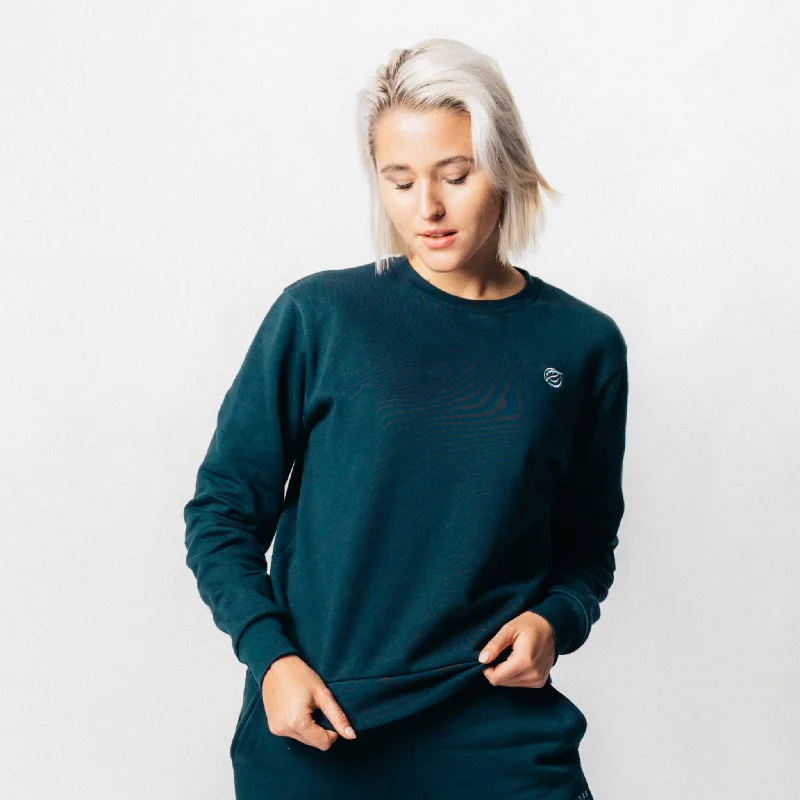 RECORD | Natural Crewneck Sweater aus Bio-Baumwolle - navy blau Casual Formal Business