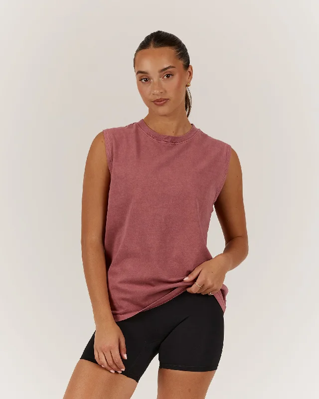 ESSENTIALS TANK - FADED BERRY cozy tank top