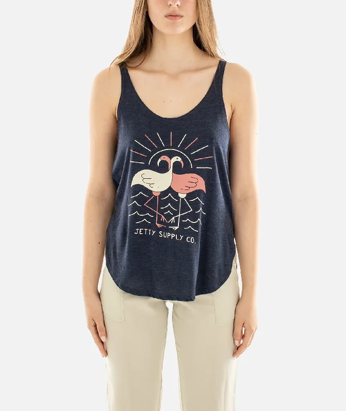 Women's Flamingo Tank Top black tank top