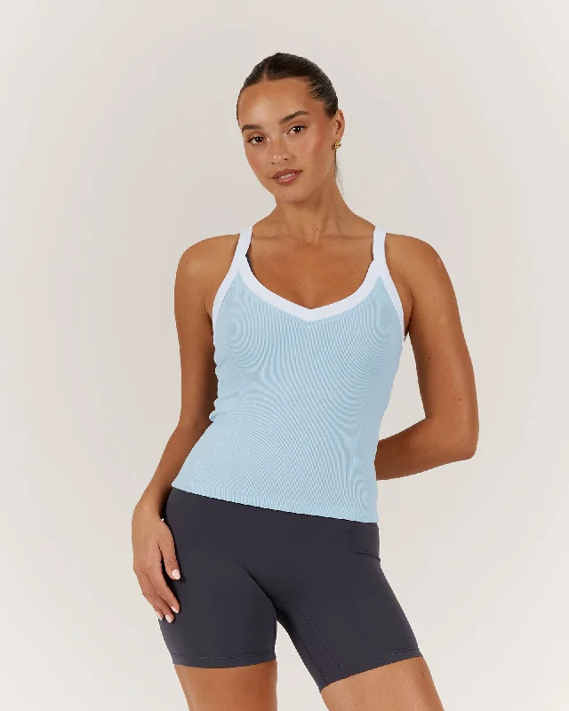DEFINITION RIBBED TANK TOP - POLAR cropped tank top