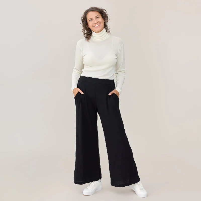 Tam Silk Knitted Pants Black Slim Fit Casual Pants