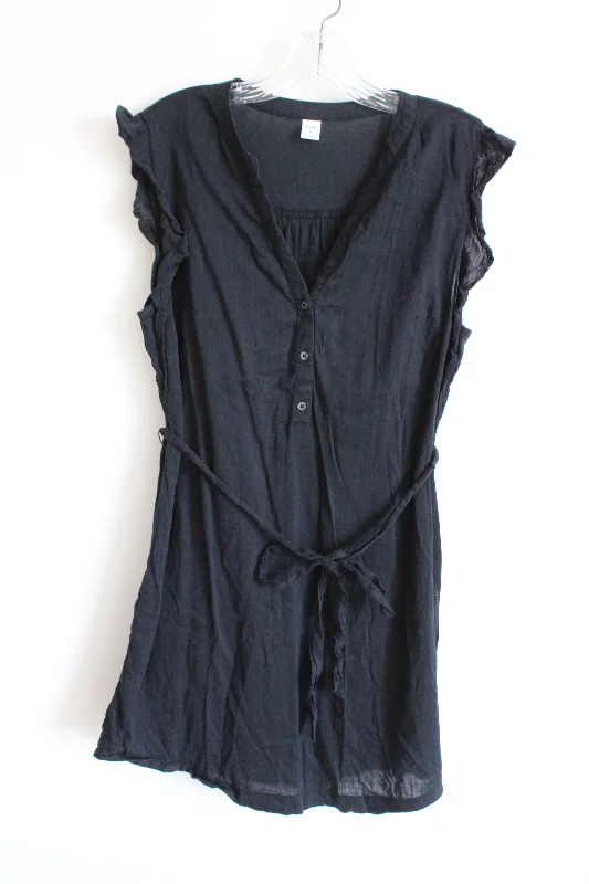 Old Navy Black Cotton Dress | M Maxi Flowy Bohemian