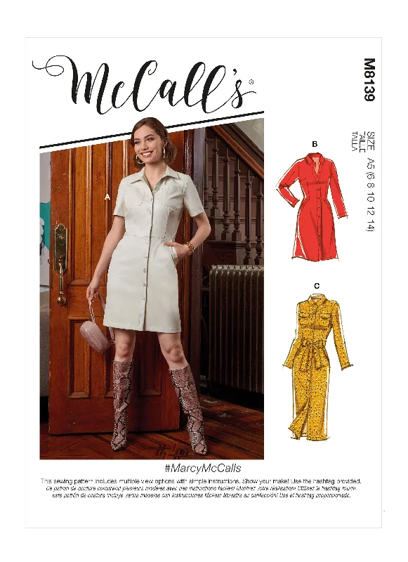 McCall's Pattern M8139 Misses' Dresses & Belt Tunics Corduroy durable