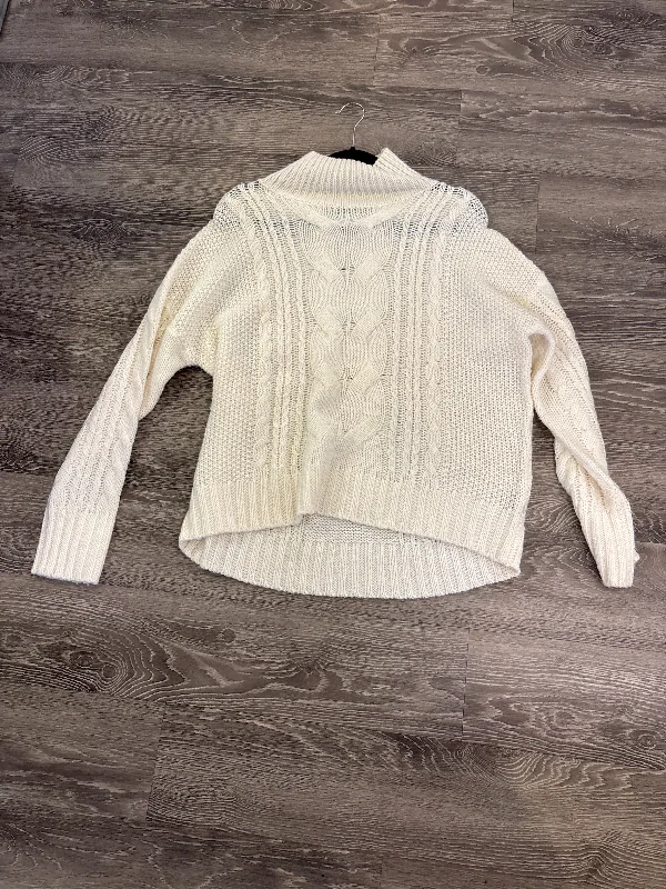 360 Sweater Cashmere Cableknit Mock - large Collared Crew Neck Turtle Neck