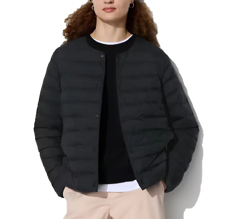 Uniqlo Women's Pufftech Compact Jacket 09 Black Rayon Fabric Velvet Fabric Corduroy Fabric