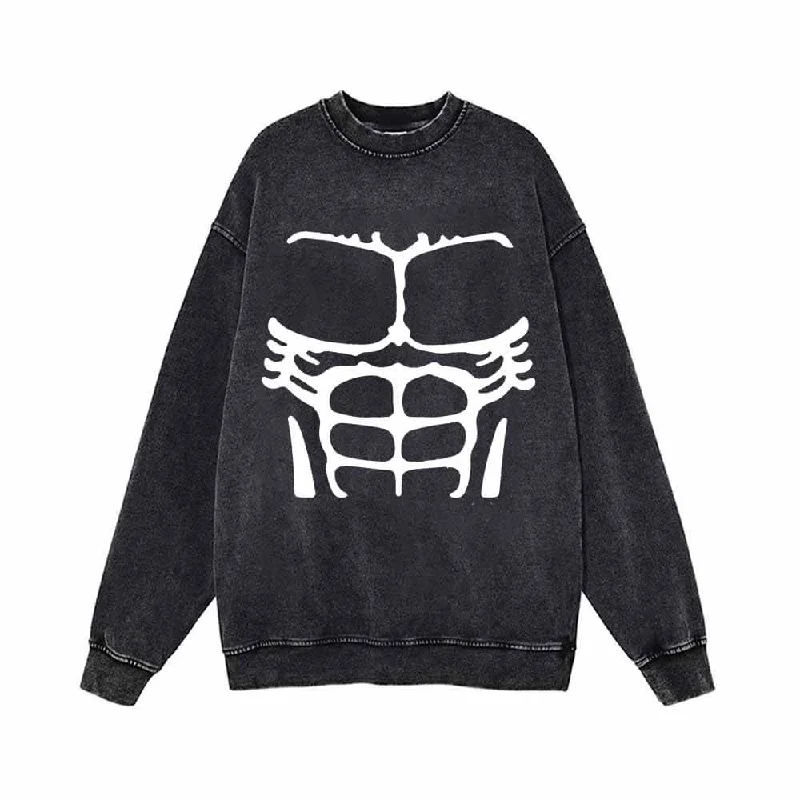 Sexy Body Muscle Vintage Washed Sweatshirt Hoodie with Turtle Neck Cozy Winter