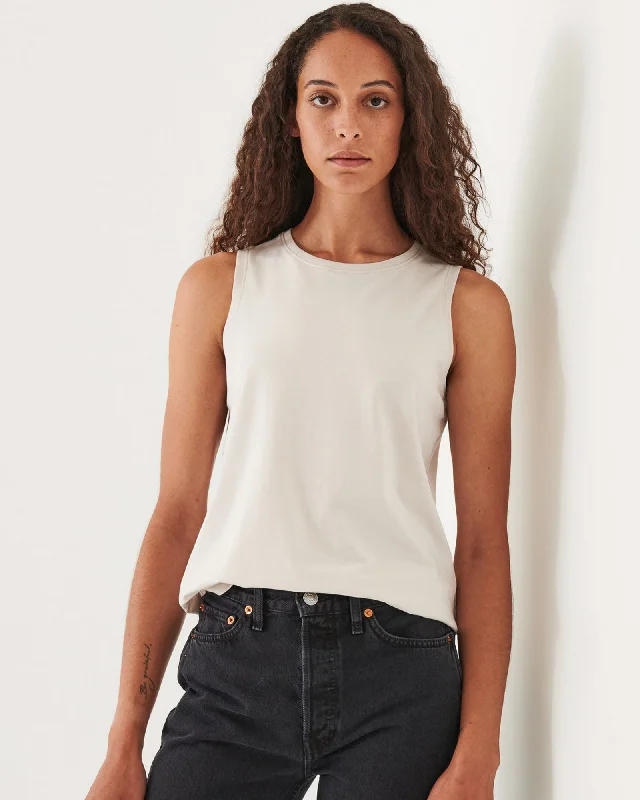 Stretch Boyfriend Tank Top high neck tank