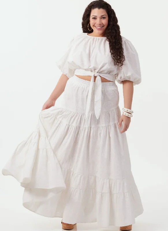 McCalls Tops & Skirts M8483 linen skirt natural