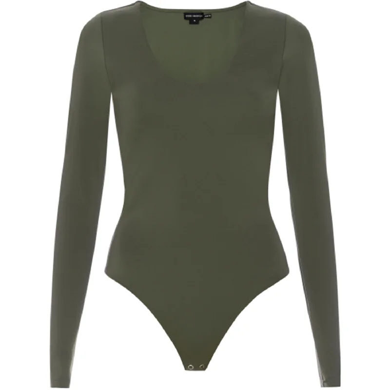 Scuba Scoop L/S Bodysuit Fashionable Plunge Bodysuit