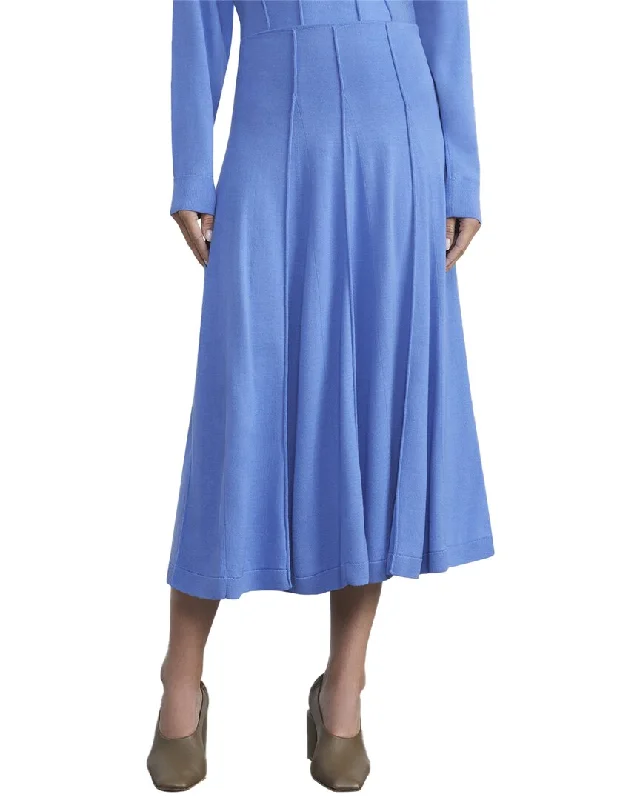 Lafayette 148 New York Godet Knit Wool Skirt denim skirt fashionable