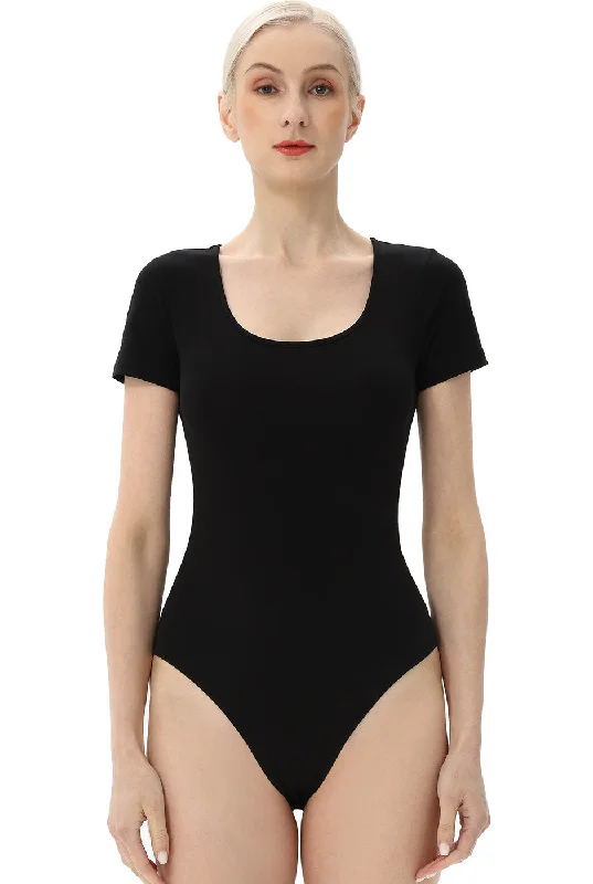 Kimi + Kai Women's U-Neck Basic Bodysuit Comfortable T-shirt Bodysuit