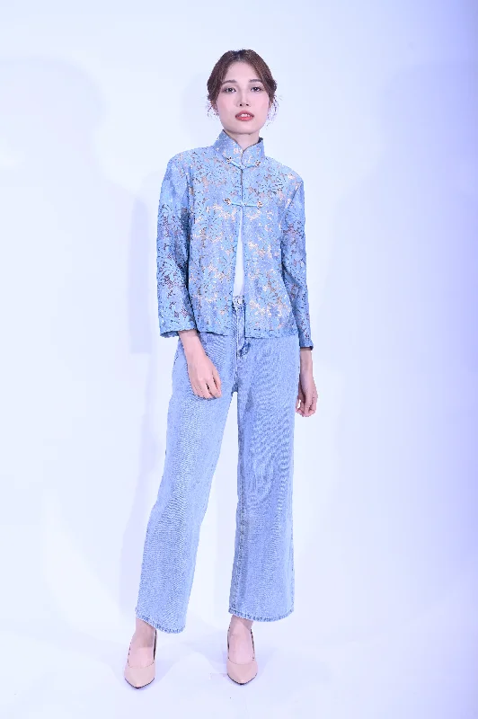 Line & Curve Lady Lace Jacket YL231-5 Jersey Jacket Tulle Jacket Batik Jacket
