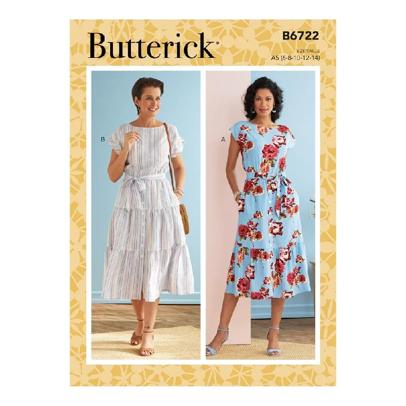 Butterick Pattern B6722 Misses' Dresses Boat Neckline Classic