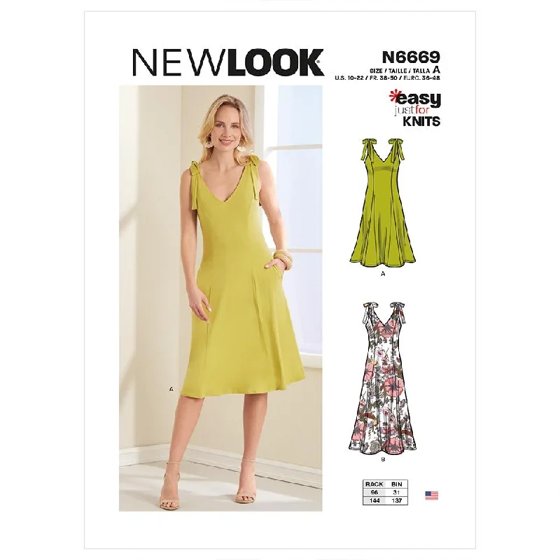 Newlook Pattern N6669 Misses' Fit and Flared Dress With Princess Seam Tunics Trendy modern