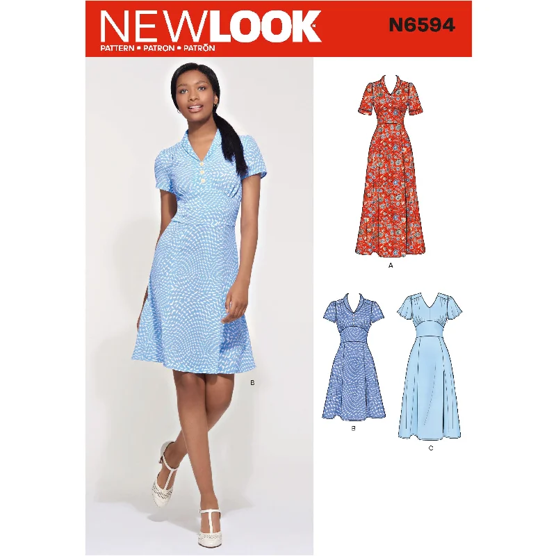 Newlook Pattern N6594 Misses' Dress In Three Lengths Tunics Bridal satin