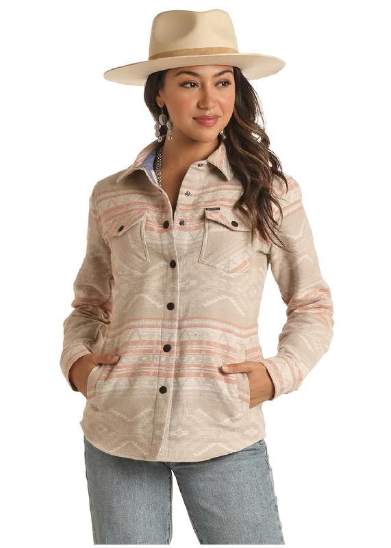 Women's Rock & Roll Cowgirl Shirt Jacket #RRWO92RZWN-C Embroidered Jacket Appliqued Jacket Beaded Jacket