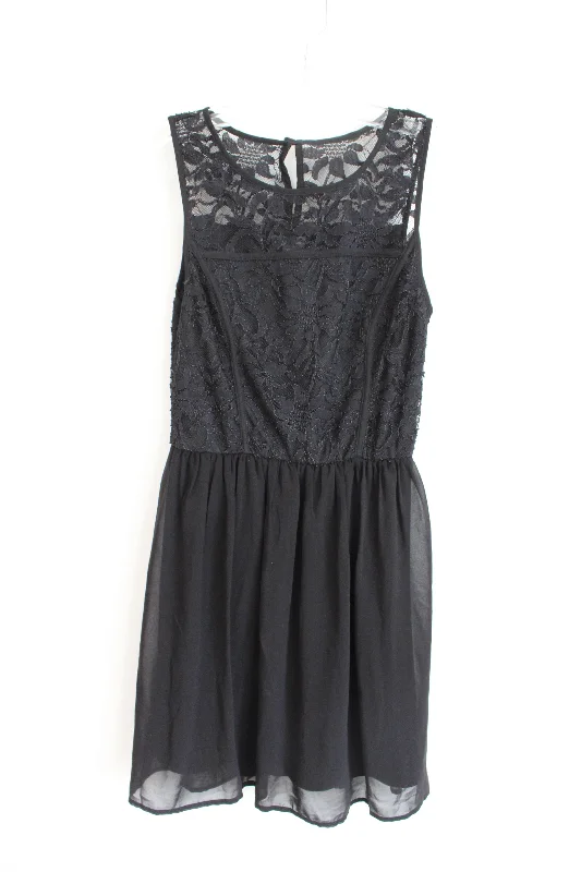 Lily Rose Lace Bodice Black Dress | XS Tunics Distressed trendy