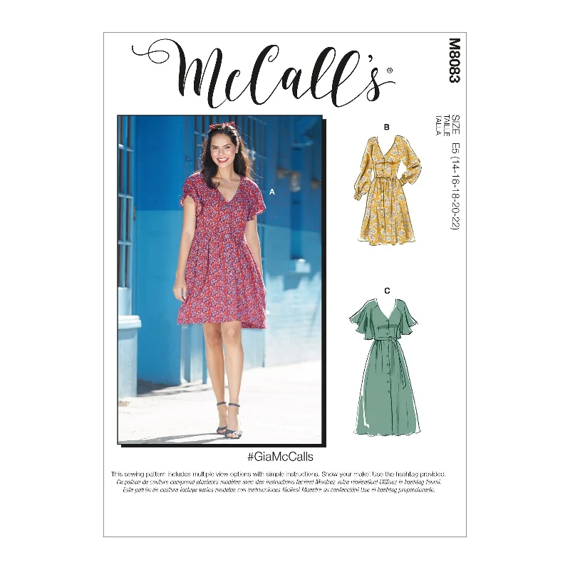 McCall's Pattern M8083 Misses' Dresses & Belt Tunics Floral girly