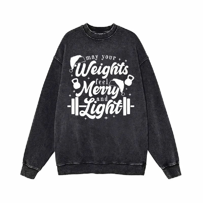 May Your Weights Feel Merry And Light Christmas Sweatshirt Hoodie with Button Classic Timeless