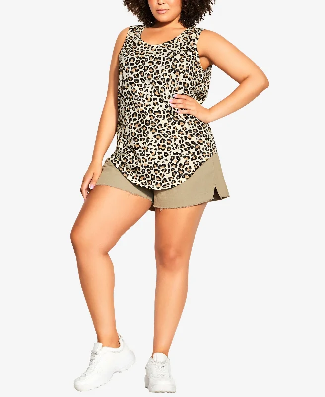 Trendy Plus Size Nadia Tank Top silver tank top