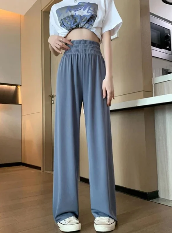 Summer Ice Silk Pants For Women S 358008 High-Waist Jogger Pants