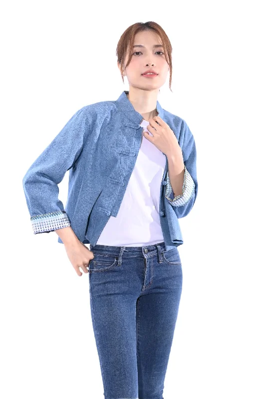 Line & Curve Jacket YL222A-3 Front Pockets Side Pockets Patch Pockets