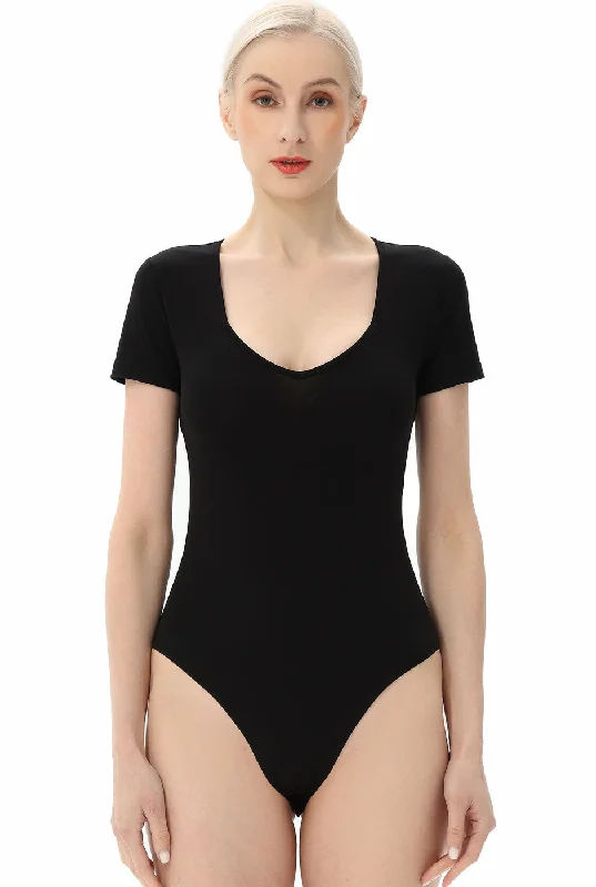Kimi + Kai Women's Sweetheart Neck Basic Bodysuit Trendy Bodysuit with Back Tie