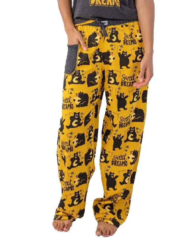 'Lazy One' Women's Sweet Dreams PJ Pant - Yellow Casual Plaid Pants