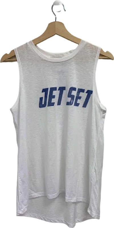 David Lerner White Jet Set Tank Top One Size crew neck tank