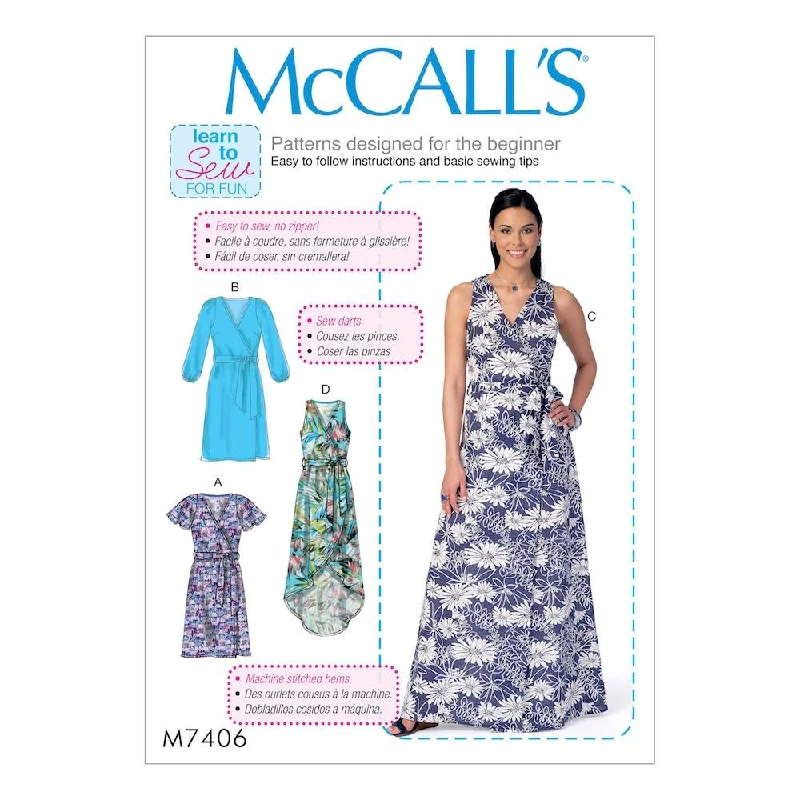 McCall's Pattern M7406 Misses' Dresses and belt Tunics Top rated